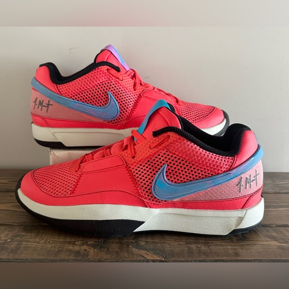 Nike Ja 1 ‘Fuel’ Shoe EMBER GLOW/BLUE LIGHTNING-LIGHT SILVER-BLACK Men’s 8